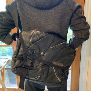 Design Bag made from Vintage Leather Jacket (Black)